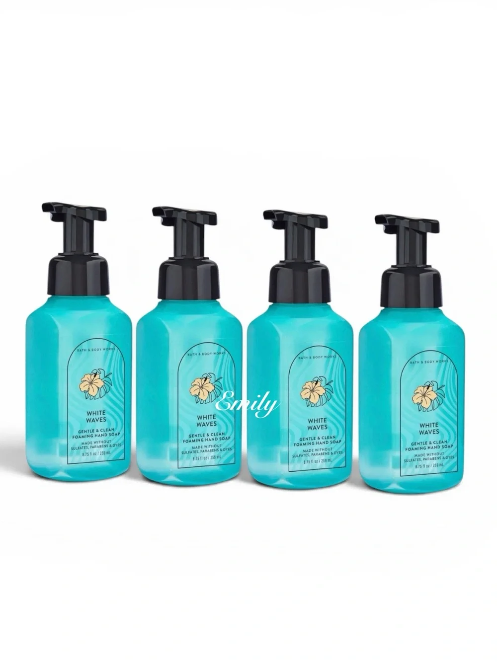 4X Bath & Body Works WHITE WAVES Foaming Hand Soap 8.75 fl oz Collection Set